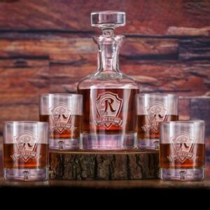 Crystal Bourbon Decanter And Glasses (Set of 5)