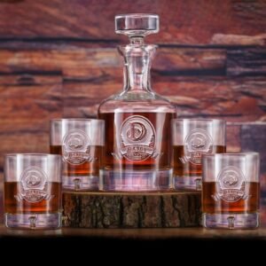 Crystal Whiskey Decanter And Glasses (Set of 5)