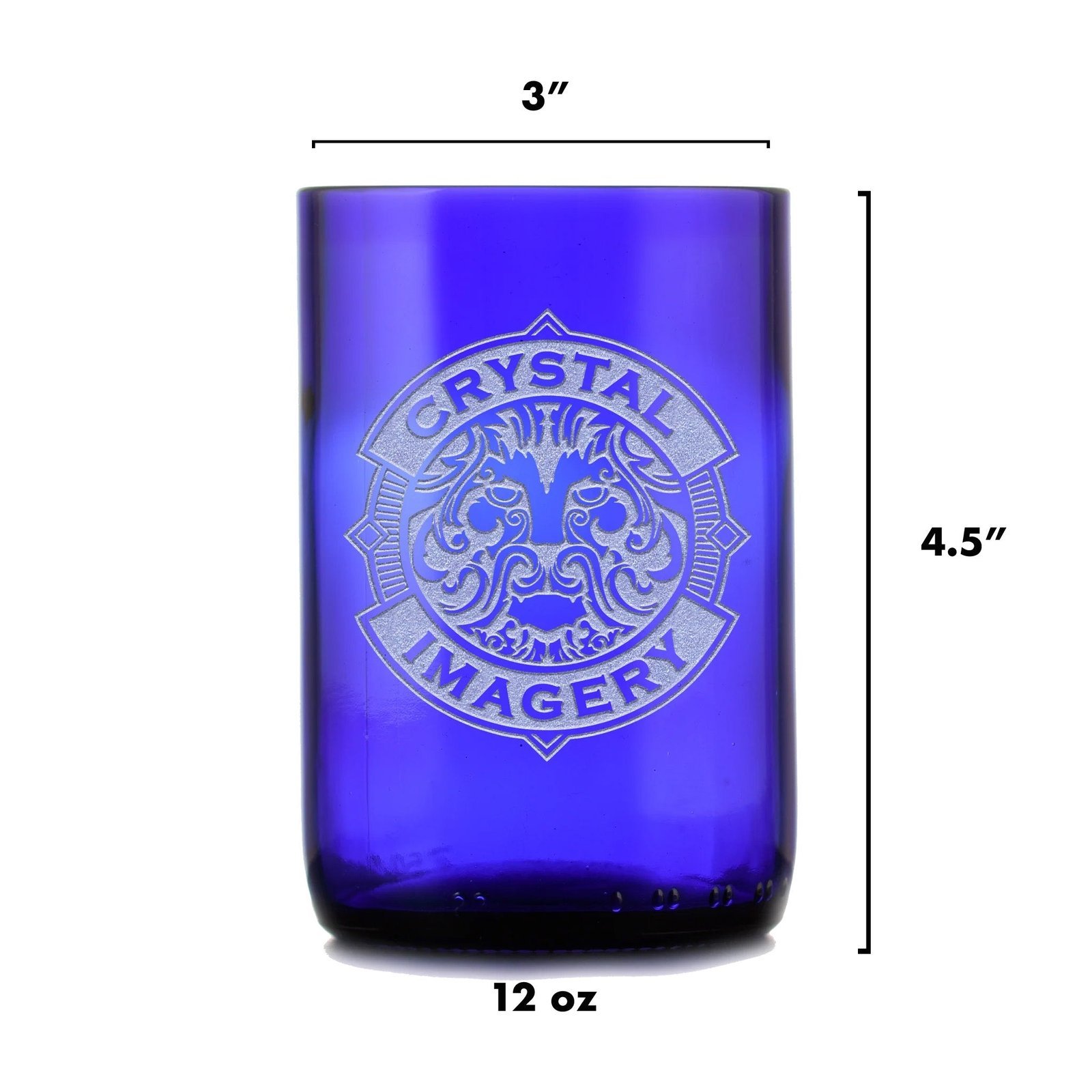 Zodiac Sign, Engraved Blue Recycled Wine Bottle Glass - Image 13
