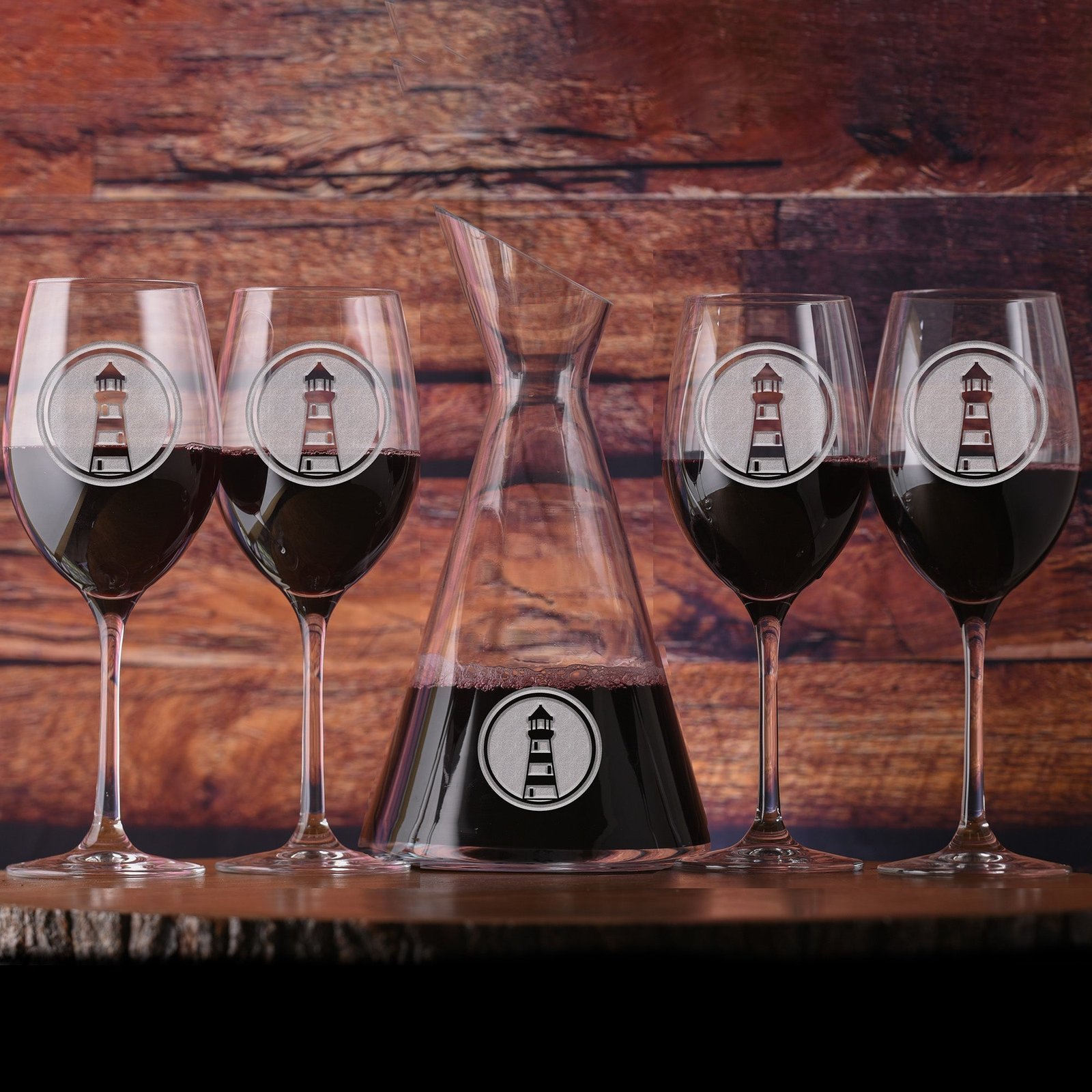 Nautical Lighthouse, Crystal Wine Decanter Gift Set