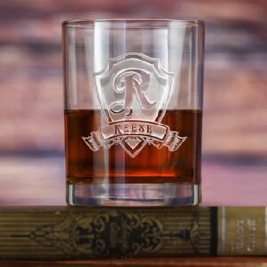 Monogrammed, Personalized Whiskey Glass M30
