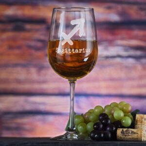 Zodiac Sign, Engraved Wine Glass Gift