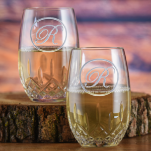 Engraved Crystal Stemless Wine