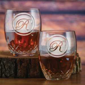 Engraved, Waterford Crystal Rocks Glasses, Pair